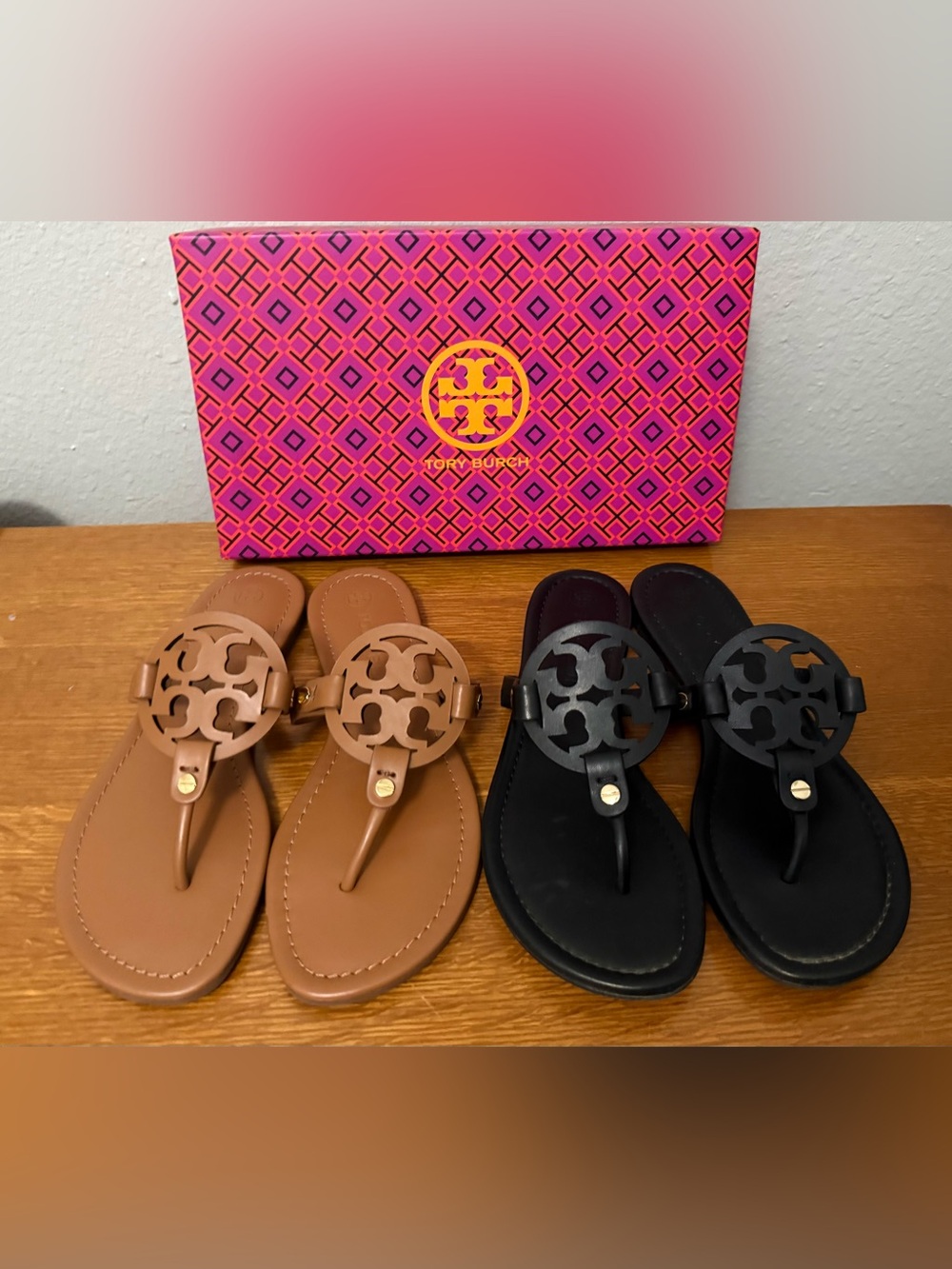 Tory Burch Miller Sandals in Tan and Black